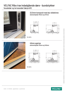 Bundstykker til indadgående facadedøre og terrassedøre (med dørprofil)